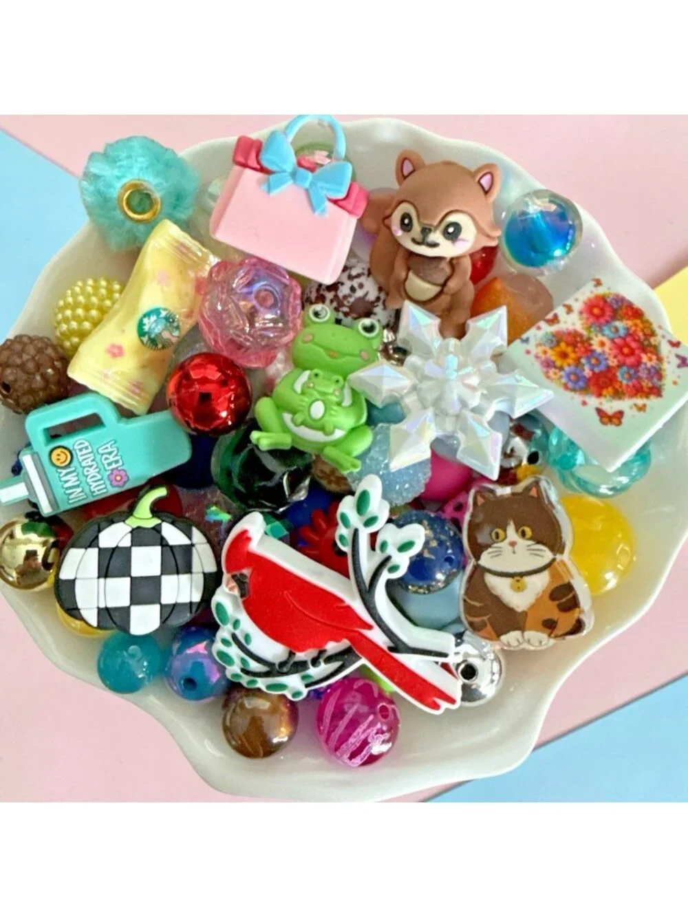 Beads,Focals & Spacers-Mixed Lot-60+ Items-For Beadable Pens, Keychains, Etc. #8